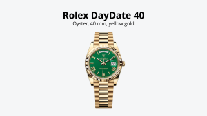 Rolex Day-date 40, Warna Gold, Tampak Depan