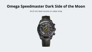 Omega Speedmaster Dark Side of the Moon, 44.25 mm, black ceramic on rubber strap